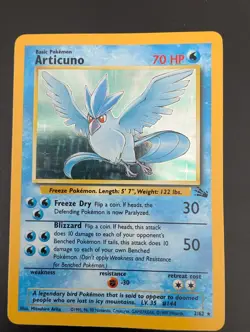 Pokemon TCG Articuno Fossil Holo Rare Card 2/62 LP Condition - Image 4