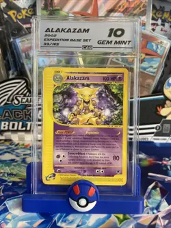 Pokemon Card Alakazam Non Holo 33/165 Rare Expedition Base Set (2002) CAG 10 - Image 1