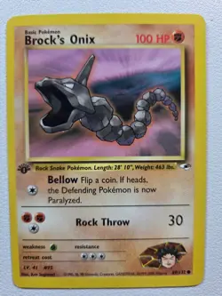 Brock's Onix (69) Gym Heroes 069/132 Common 1st Edition NM Pokemon TCG - Image 1