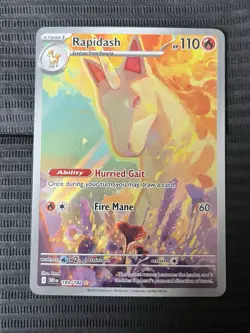 Pokemon Rapidash 189/182 Destined Rivals Illustration Rare Holo 110HP NEAR MINT - Image 1