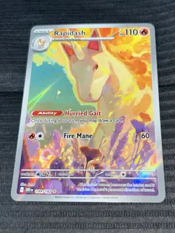 Pokemon Rapidash 189/182 Destined Rivals Illustration Rare Holo 110HP NEAR MINT - Image 2