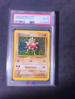Pokemon TCG Hitmonchan Base Set Holo Unlimited Rare Card 7/102 PSA 8 - Image 1