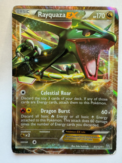 Pokemon Card Rayquaza EX 85/124 Dragons Exalted Ultra Rare Heavy Play - Image 1