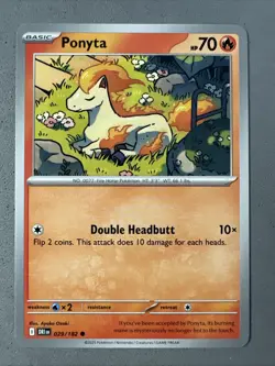 Pokemon TCG * Destined Rivals 029/182 Ponyta Common * UNG NM FRESH PACK - Image 1