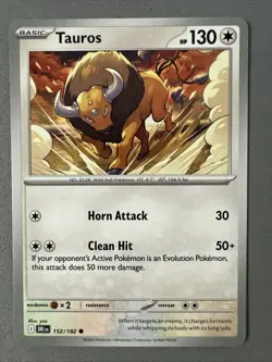 Pokemon TCG * Destined Rivals 152/182 Tauros Common * UNG NM FRESH PACK - Image 1