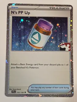 Pokemon N's PP Up 153/159 Prize Pack Series 8 Cosmo Holo Pack Fresh SWIRL - Image 1