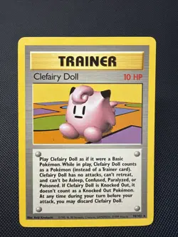 Pokemon TCG Clefairy Doll Base Set Trainer 70/102 Unlimited Rare - Image 1