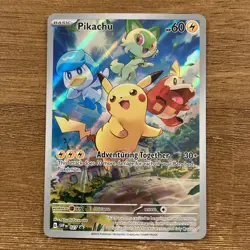 Pikachu 027 Illustration Rare Scarlet & Violet Promo Pokemon Card English 2023 - Image 1