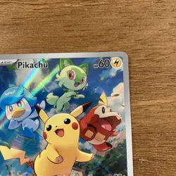 Pikachu 027 Illustration Rare Scarlet & Violet Promo Pokemon Card English 2023 - Image 4