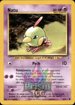 Natu 67/111 Common Neo Genesis Pokemon - Image 1