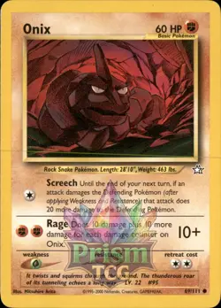 Onix 69/111 Common Neo Genesis Pokemon - Image 1