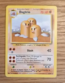 Pokemon Dugtrio 19/102 Rare Base Set Unlimited - Image 1