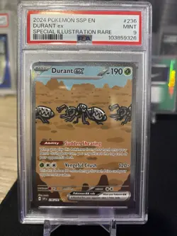 2024 Pokemon SSP En-Surging Sparks Special Illustration Rare Durant Ex PSA 9 - Image 1