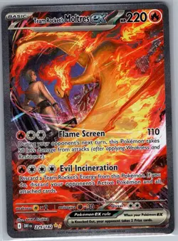 Team Rocket's Moltres ex 229/182 SIR SV10: Destined Rivals - Pokemon Card - NM - Image 1