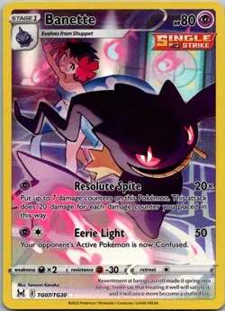 Banette TG07/TG30 Holo Lost Origin Trainer Gallery Pokemon NM - Image 1