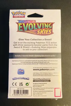 Pokemon TCG - Sword & Shield Evolving Skies - 3 Pack Hanger Box Sealed NEW - Image 2