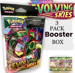 Pokemon TCG - Sword & Shield Evolving Skies - 3 Pack Hanger Box Sealed NEW - Image 3