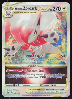 Pokemon TCG SWSH11: Lost Origin #147/196 Hisuian Zoroark VSTAR NM - Image 1