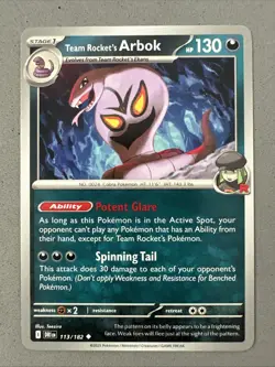 Pokemon TCG * Destined Rivals 113/182 Team Rocket's Arbok U * UNG NM FRESH PACK - Image 1