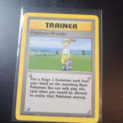 Pokemon Breeder 76/102 Base Set Rare Trainer Regular Wizards of the Coast - Image 1