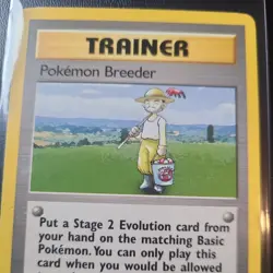 Pokemon Breeder 76/102 Base Set Rare Trainer Regular Wizards of the Coast - Image 2