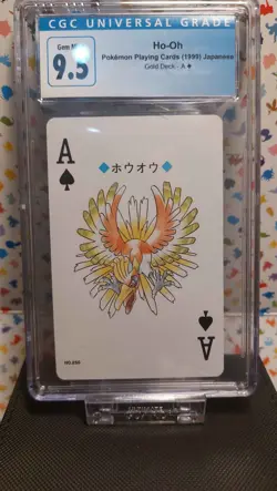 Ho-Oh #250 Ace of Spades - Pokemon Playing Cards Japanese - Gold Deck - CGC 9.5 - Image 1