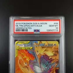 PSA 10 Moltres Zapdos Articuno 44 Pokemon Hidden Fates Holo Graded Card - Image 2
