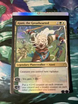 MTG NFC "miscut" War of the Spark Foil Ajani, the Greathearted #1 - Image 1