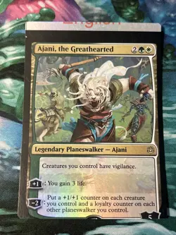 MTG NFC "miscut" War of the Spark Foil Ajani, the Greathearted #4 - Image 1