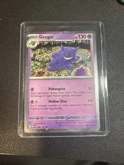 Pokemon Gengar 094/165 Scarlet & Violet 151 Reverse Holo Rare 130 HP Poltergeist - Image 1