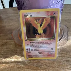 Pokemon TCG Moltres 12/62 Fossil Regular Rare 70 HP 1999 1st Edition Fossil - Image 1
