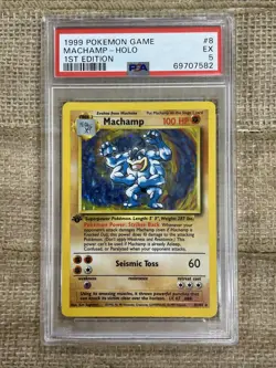 Graded PSA 5 1999 Pokemon Game - Machamp Holo - 1st Edition - Image 1