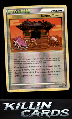 Reverse Holofoil Burned Tower 71/90 Pokemon Uncommon Undaunted Card LP - Image 1