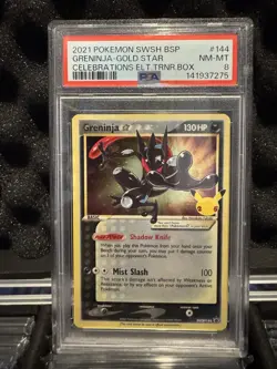 Pokemon Greninja Gold Star Card SWSH144 - Graded PSA 8 - Image 1