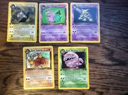 Lot 5 First Edition Pokemon Team Rocket Dark Magneton Slowbro Alakazam Dugtrio - Image 1