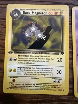 Lot 5 First Edition Pokemon Team Rocket Dark Magneton Slowbro Alakazam Dugtrio - Image 2