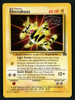Electabuzz LP 2 - Double Crimp Error - WOTC Black Star Promo - Pokemon Movie - Image 1
