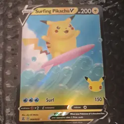 Pokemon - Surfing Pikachu V 008/025 - Celebrations 25th Anniversary - Image 1