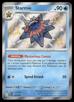 Pokemon Cards Starmie 119/091 Paldean Fates Shiny Rare NM *3 - Image 1