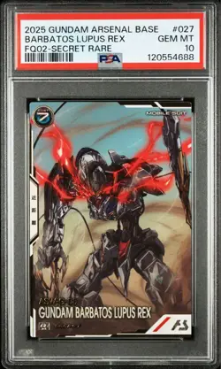 Gundam Arsenal Base Secret Rare Card Gundam Barbatos Lupus Rex PSA10 TradingCard - Image 1