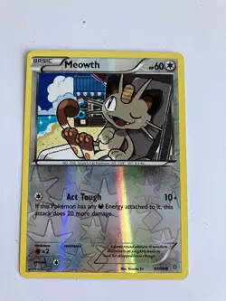 Pokemon TCG Meowth 61/98 Reverse Holo - Image 1