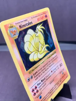 Pokemon TCG Ninetales 12/102 Base Set Shadowless Black Flame Holo Rare WOTC 1999 - Image 2