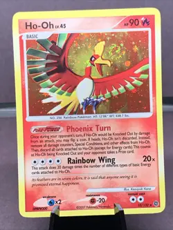 Pokemon TCG Ho-Oh 10/132 Secret Wonders Holo Rare 2007 Swirl - Image 1