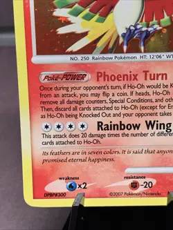 Pokemon TCG Ho-Oh 10/132 Secret Wonders Holo Rare 2007 Swirl - Image 5