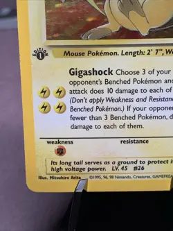 Pokemon TCG 1st Edition Raichu 14/62 Fossil Set Holo Rare VTG WOTC 1999 - Image 5