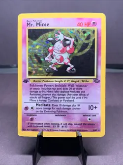 Pokemon TCG 1st Edition Mr. Mime 6/64 Jungle Holo Rare VTG 1999 WOTC - Image 1