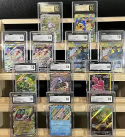 🔥Pokemon TCG Card Bundle 12 Slabs Lot - 2 Pritine Holo & 10 CGC Gem Mint 10 🔥 - Image 1
