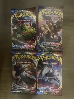 4x Pokemon TCG Sword And Shield Base Booster Packs (Full Art Set) - New/ Sealed - Image 1