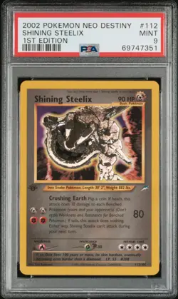 2002 Pokemon Neo Destiny Shining Steelix 1st Edition PSA 9 - Image 1