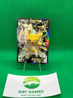 Pokemon TCG Pikachu EX XY124 Black Star Promo Holo Full Art HP - Image 1